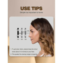 Vergrootspiegel met 30x vergroting, pincet en zuignapjes voor verzorging en make-up op reis.