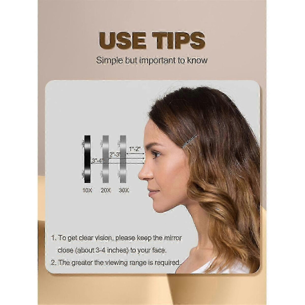 30X Magnifying Mirror with Tweezers and Suction Cups for Grooming Travel Makeup