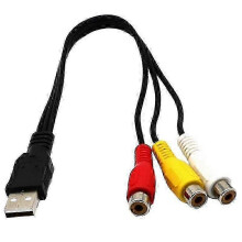 USB to 3 RCA AV Composite Video Audio Adapter Cable Compatible with TV Computer Monitor