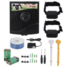 Gard electric pentru câini cu 2 zgărzi – Sistem de izolare anti-evadare, Barieră wireless pentru animale de companie cu rază reglabil