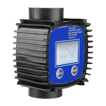 Digital Water Meter, 1 Inch Female Thread, 5-120L/min Flow Range, 1% Accuracy, LCD Display for Water Oil Gasoline Liquids Measurement