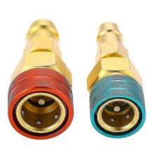 2 Pcs R1234YF to R134A Quick Connector Adapters, High Flow Brass Quick Couplers for Car AC Refrigerant Charging