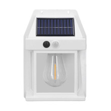 (White) Human Body Induction Solar Wall Light Waterproof Outdoor Garden Light for Wall Home Garden