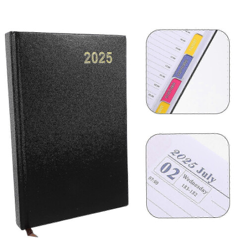 Academic Planner Paper Notepad, Black Compact Size, Weekly Monthly Daily Planning
