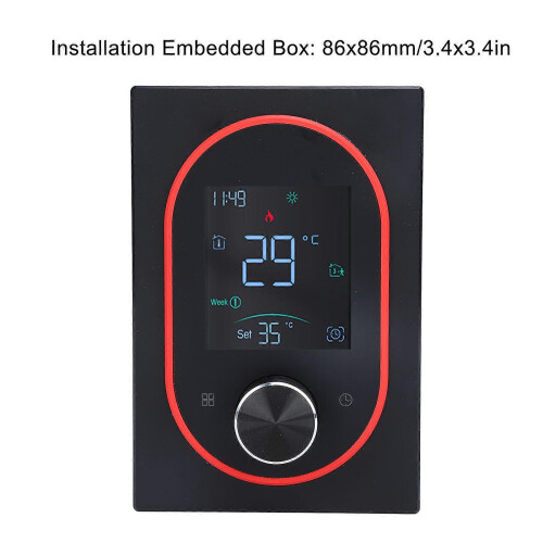Smart Color Thermostat with Touchscreen Knob, APP Control, Compatible with Tuya 1