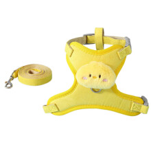 (S, Chick) Breathable H-Style Cat Harness for Outdoor Walking Easy Operation Tangle-Free Walking Leash Pet Accessories