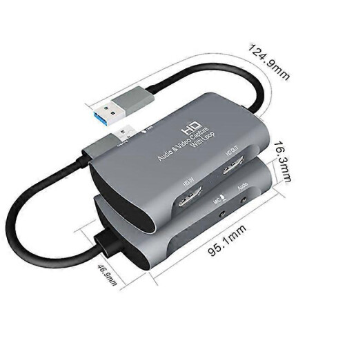 HDMI Video Capture Card with Microphone Input, USB 2.0, 4K Input 1080P Output, Compatible with Windows Mac Android 1