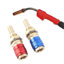 Adaptateur de gaz refroidi Ă l'eau, raccord rapide portable en laiton compatible avec les torches de soudage MIG/TIG PTA DB M8 8 mm