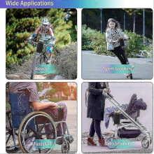 Fietsbekerhouder met 3-punts bevestigingsriem voor fiets, scooter of rolstoel, geïsoleerd met Oxford-stof.