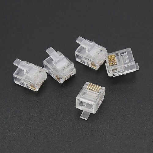 RJ12 6P6C Modular Plug Connector for Telephone Cable Crimp 1