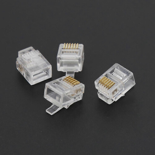 RJ12 6P6C Modular Plug Connector for Telephone Cable Crimp 2