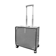 (18 inches, Black) Transparent PVC Luggage Cover Multipurpose Suitcase Protector for Women Men