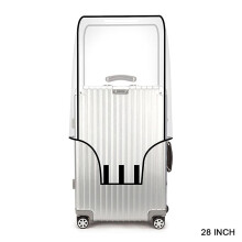 (28 inches, Black) Transparent PVC Luggage Cover Multipurpose Suitcase Protector for Women Men
