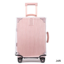 (24 Inches, Transparent) Transparent PVC Luggage Cover Multipurpose Suitcase Protector for Women Men