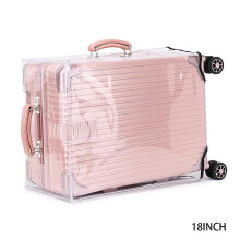 (18 inches, Transparent) Transparent PVC Luggage Cover Multipurpose Suitcase Protector for Women Men