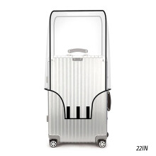 (22 Inches, Black) Transparent PVC Luggage Cover Multipurpose Suitcase Protector for Women Men