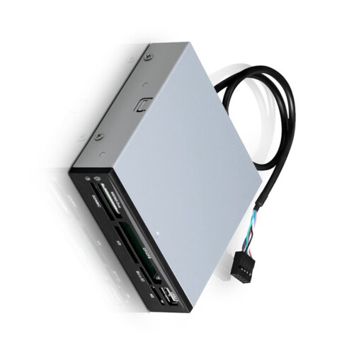 Painel Frontal de 3,5 Polegadas com Leitor de Cartão USB 2.0 de 9 Pinos, Slot para Cartão TF Flash,  , Micro-, MMC, MS, CF e XD. 1