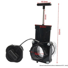 Afsluiter voor rioolafvoer van campers, compatibel met 3 inch afvoerpijp, met lekvrije dop en transparante adapter.