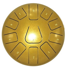8 Inch Steel Tongue Drum, 11 Note Tambourine with Drumsticks and Finger Picks for Meditations Tambourine Instrument J
