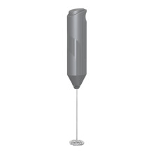 (Gray) Milk Frother Electric Foam Maker Drink Mixer for Lattes Matcha Hot Chocolate