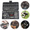 Ratchet Wrench Set 53-Piece with Ergonomic Rubber Handle and Socket Sizes 2