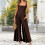 Ärmelloser Damenoverall, eleganter Strickoverall-Dunkelgrün M 11
