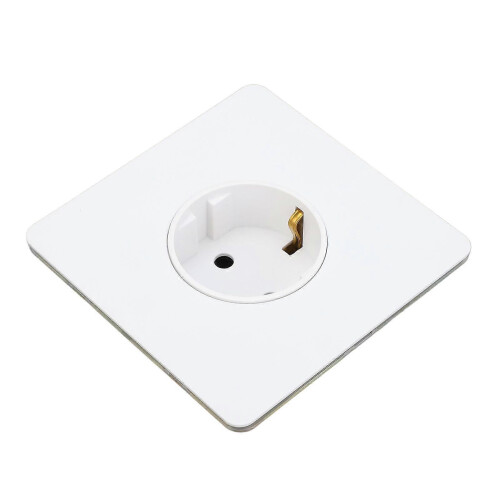 Stainless Steel 16A Wall Socket with Insulated PC Base, White Modern Panel 1