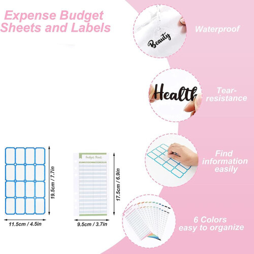 Gradient Color PVC Budget Binder A6 Financial Planner Money Saving Folder 2
