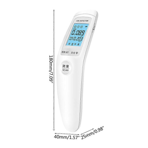Luchtkwaliteitsmonitor, formaldehyde-, HCHO- en TVOC-tester met LCD-display. 2