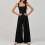 Ärmelloser Damenoverall, eleganter Strickoverall-Dunkelgrün M 4