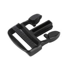 38 mm band, compatibel met rugzakken, snelsluitgesp, 5 stuks, zwarte kunststof, verstelbare dubbele riembevestigingen