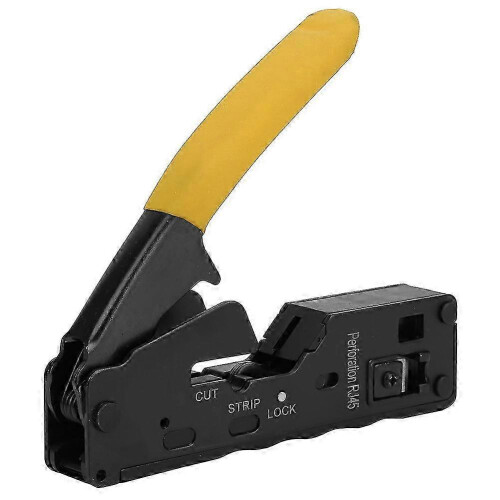 Network Cable Crimper Tool for 6P8C RJ45 Connectors, German Handle, Yellow 1