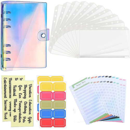 Gradient Color A6 PVC Budget Binder Organiser Planner Money Saving Folder 1