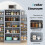 Mueble de cocina con 2 puertas y estantes ajustables, gris 3