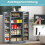 Mueble de cocina con 2 puertas y estantes ajustables, gris 5