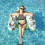 (Blue) D Shaped Water Floating Chair Soft Durable Floating Chair for Floating 4