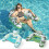 (Blue) D Shaped Water Floating Chair Soft Durable Floating Chair for Floating 3