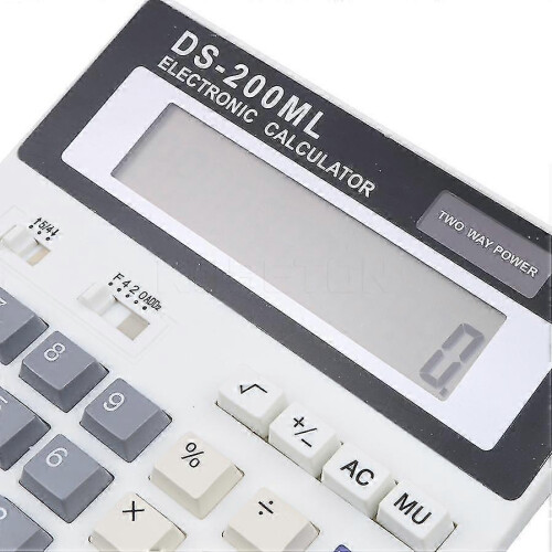Office Calculator with Large Buttons, 12 Digits LCD Display, Solar and Battery Powered 1