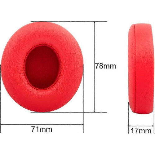 Replacement Earpads compatible with Beats Solo 2 3, Memory Foam, Red 1