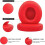 Replacement Earpads compatible with Beats Solo 2 3, Memory Foam, Red 3