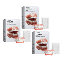 (3pcs) Soft-Dentures Relines Kit for Men Women Silicone Fake Teeth Top Bottom Kit for Daily Wear