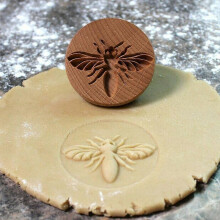 (The Bees) Cookie Stamp Molds Round Wooden Embossing Impress 3D Pressing Mould Baking Tools for Biscuit DIY Craft