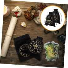 kpl kiristysnyörillä varustettuja tarot-korttien säilytyspusseja, joissa on teksturoitua nukkamateriaalia ja kätevää materiaalia