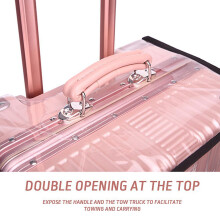 (20 Inches, Black) Transparent PVC Luggage Cover Multipurpose Suitcase Protector for Women Men