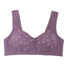 (52 120, Apricot) Simple Front Buttons Bra with Printed Skin-friendly Sling Underwear for Women Daily Wear