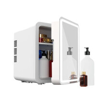 Refrigerador de Maquillaje con Espejo de Luz LED, Refrigerador de 4 Litros para Dormitorio, Coche, Refrigerador PequeñO para CosméTicos, Cuidado