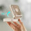 (Ice Green) Handheld Foldable Desk Fan with Mirror Foldable Phone Stand for Camping Hiking 4