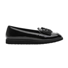 (6 UK, Black Patent) Alpha Womens/Ladies Alpha Flat Loafers