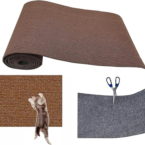 (Medium, Dark Grey) Trimmable Self-Adhesive Cat Scratching Mat Wear-resistant Protective Sofa Mat Pet Cat Accessories 2