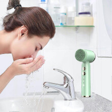 (Green) Facial Cleanser Waterproof Remove Dirt Exfoliation Cleansing Brush for Home Travel